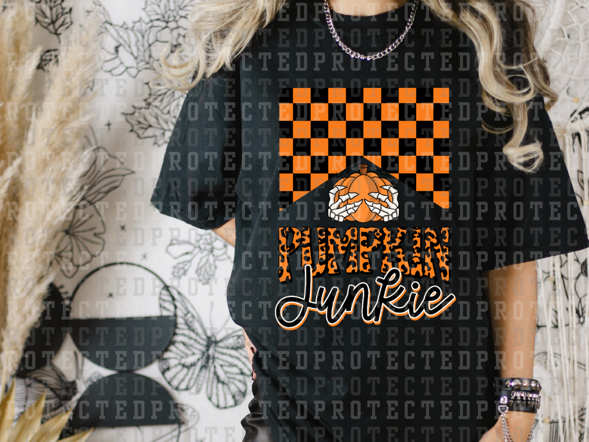 PUMPKIN JUNKIE - SKULL HANGS HOLDING PUMPKIN - MARLBORO DESIGN - LEOPARD PUMPKIN - DTF TRANSFERS