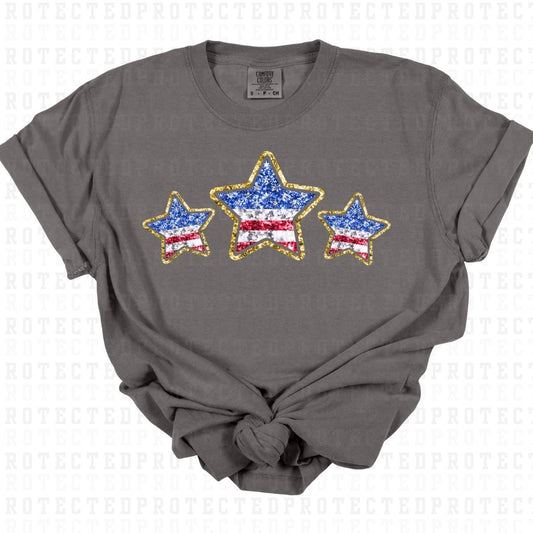 PATRIOTIC STARS *W/FAUX SEQUIN* - DTF TRANSFER