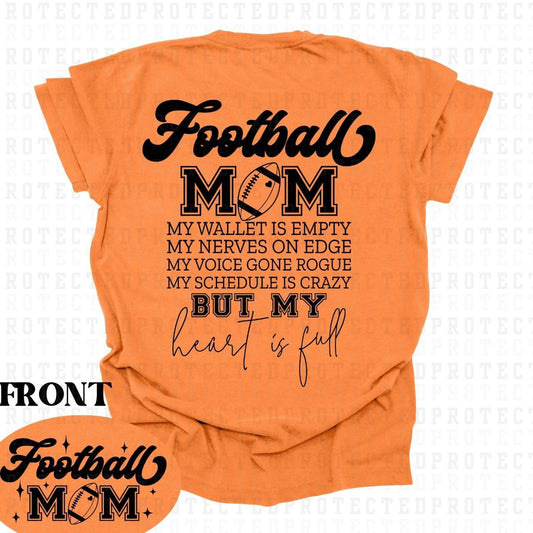 FOOTBALL MOM *SINGLE COLOR*(POCKET/BACK) - DTF TRANSFER