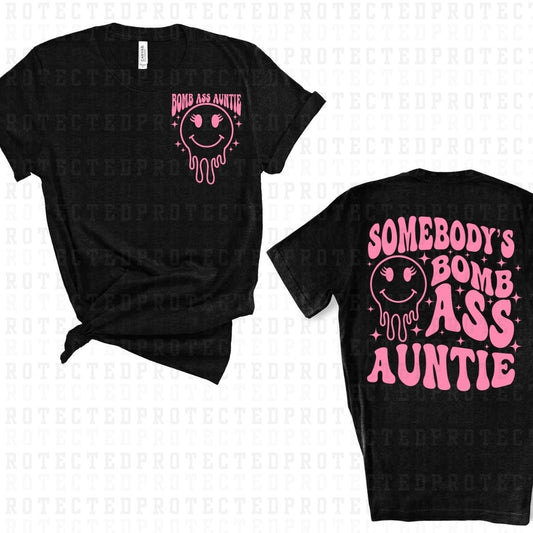 BOMB ASS AUNTIE (SINGLE COLOR/POCKET+BACK) - DTF TRANSFER