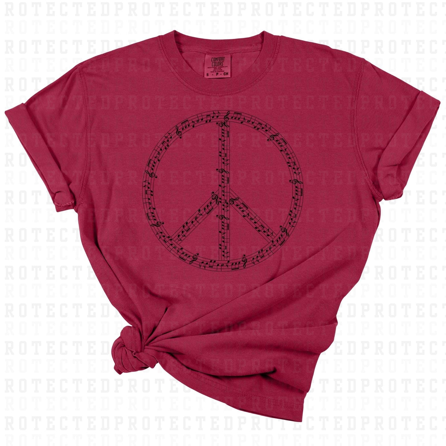 MUSIC NOTE PEACE SIGN *SINGLE COLOR* - DTF TRANSFER