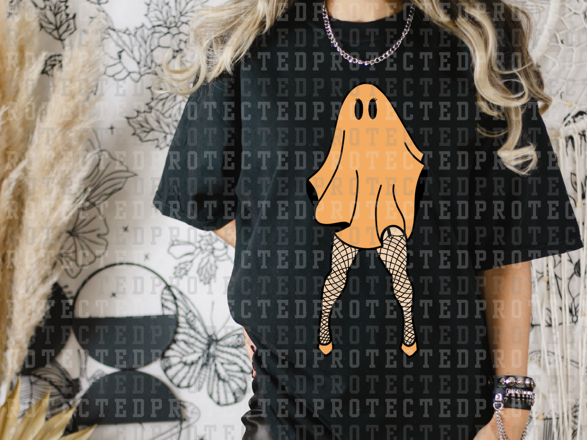 DARK YELLOW GHOST W/ FISHNETS - DTF TRANSFERS