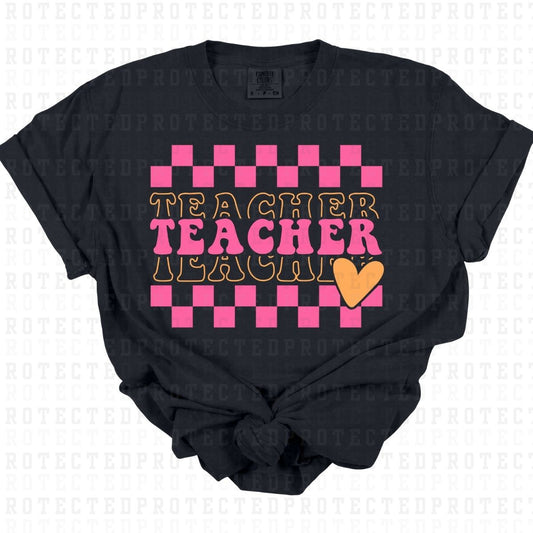 TEACHER *PINK & ORANGE* - DTF TRANSFER