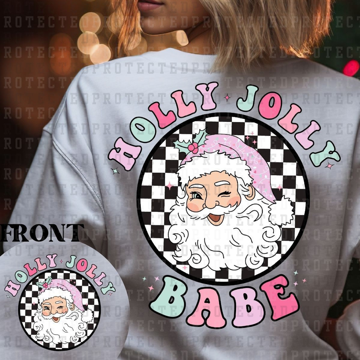 HOLLY JOLLY BABE (POCKEK+BACK) - DTF TRANSFER