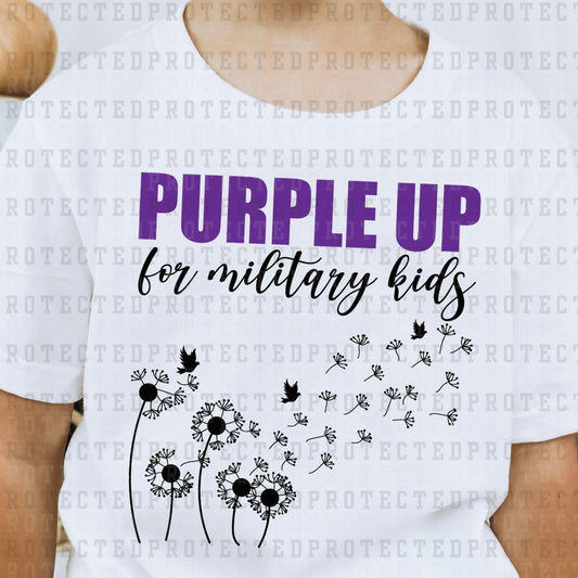 PURPLE UP FOR MILITARY KIDS*PURPLE&BLACK*- DTF TRANSFER