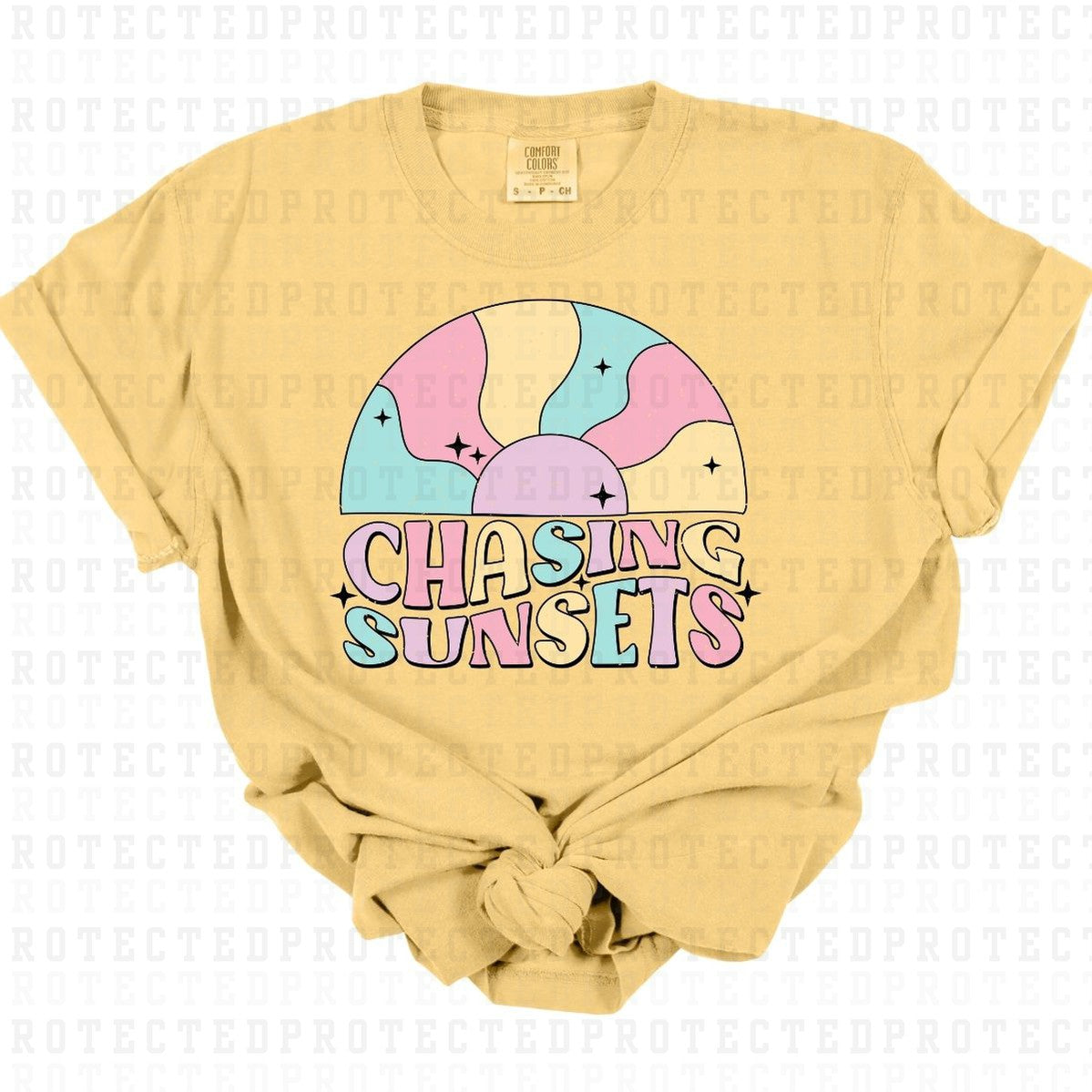 CHASING SUNSETS *W/GRUNGE* - DTF TRANSFER