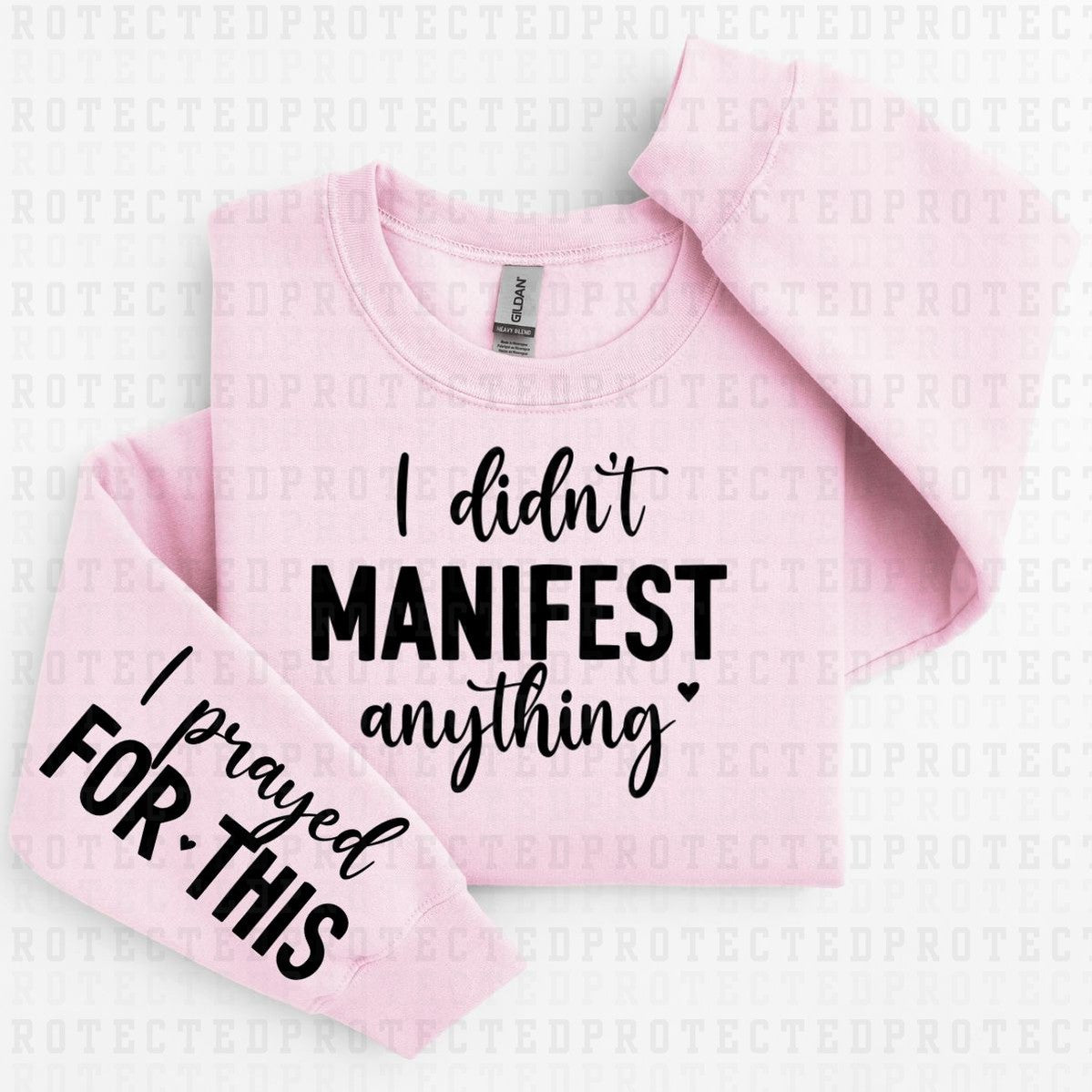 MANIFEST ANYTHING *BLACK - SINGLE COLOR - SLEEVE DESIGN COMES IN 6"* (FULL FRONT/1 SLEEVE) - DTF TRANSFER