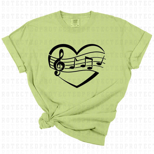 MUSIC NOTE HEART *SINGLE COLOR* - DTF TRANSFER