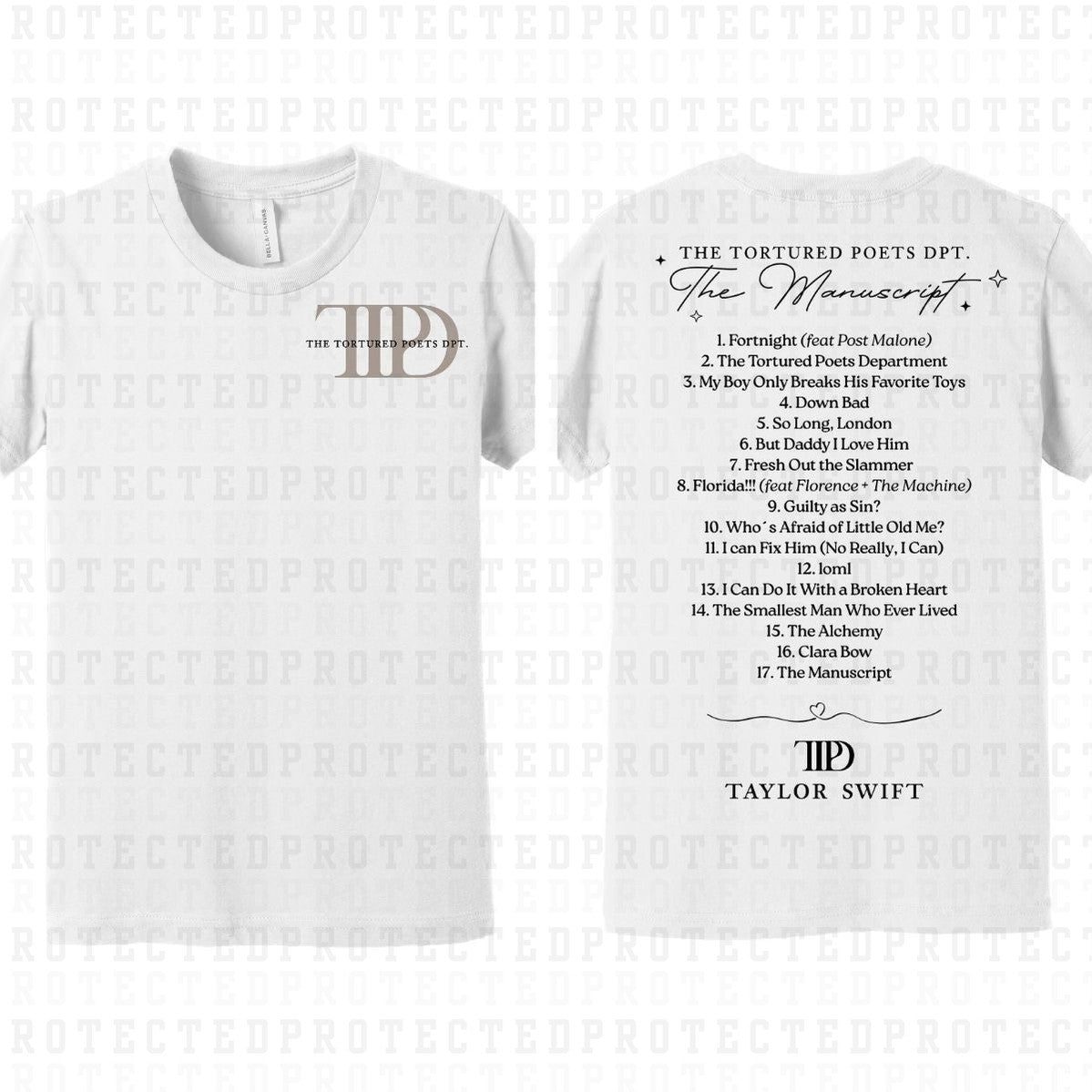 THE TORTOURED POETS DPT *TSWIFT* (POCKET+BACK) - DTF TRANSFER