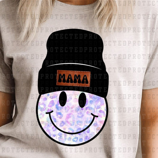 MAMA BEANIE SMILEY ANIMAL PRINT *11* - DTF TRANSFER