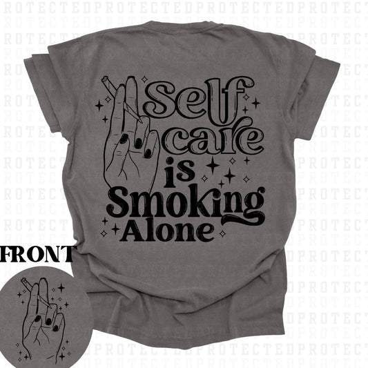 SMOKING ALONE (SINGLE COLOR/POCKET+BACK) - DTF TRANSFER