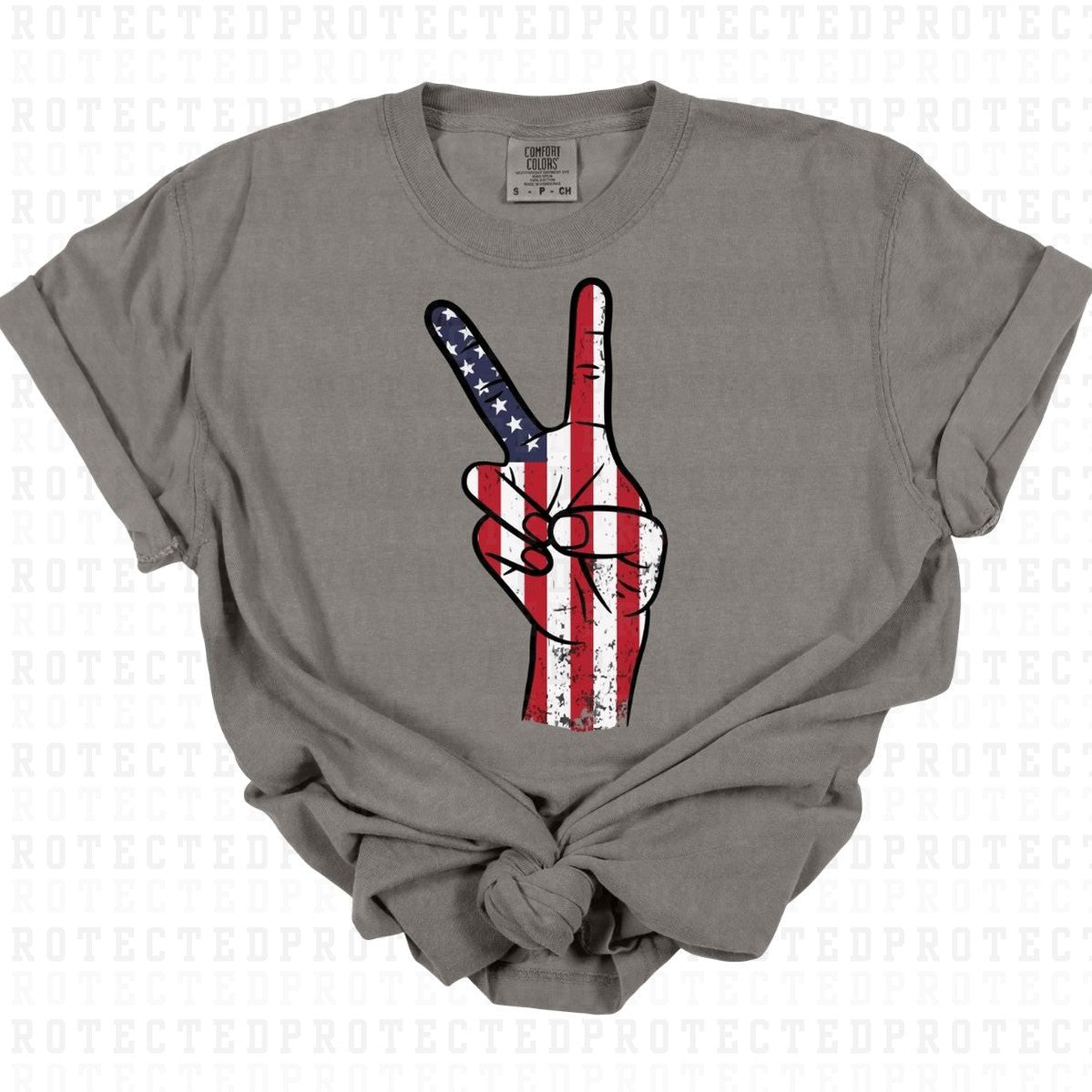 AMERICA FLAG PEACE SIGN - DTF TRANSFER