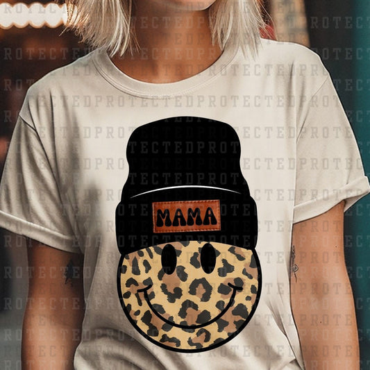 MAMA BEANIE SMILEY ANIMAL PRINT *12* - DTF TRANSFER