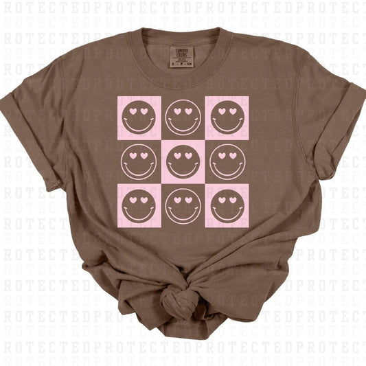 HEART EYE SMILEY FACES *SINGLE COLOR* - DTF TRANSFER