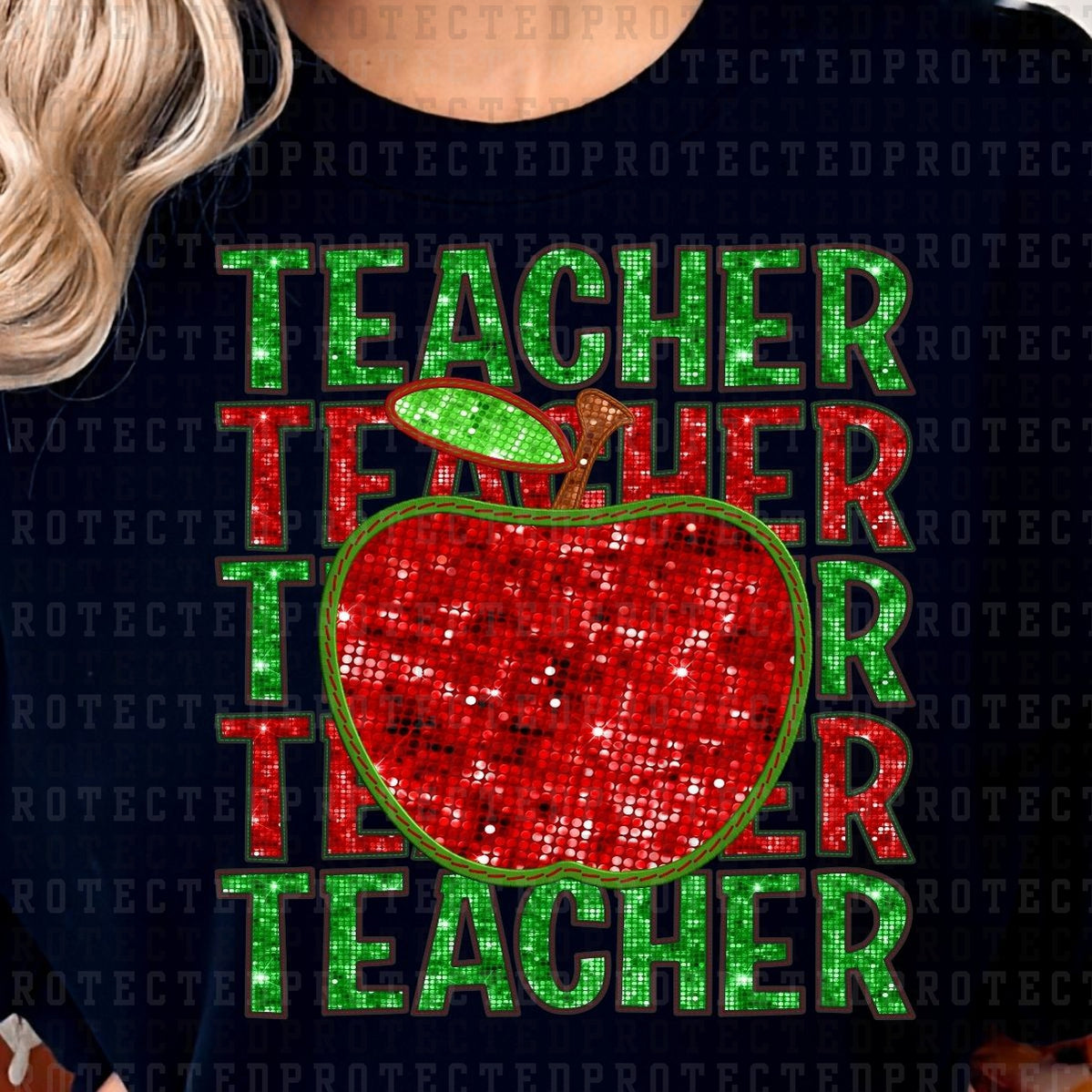 TEACHER *FAUX SEQUIN* - DTF TRANSFER