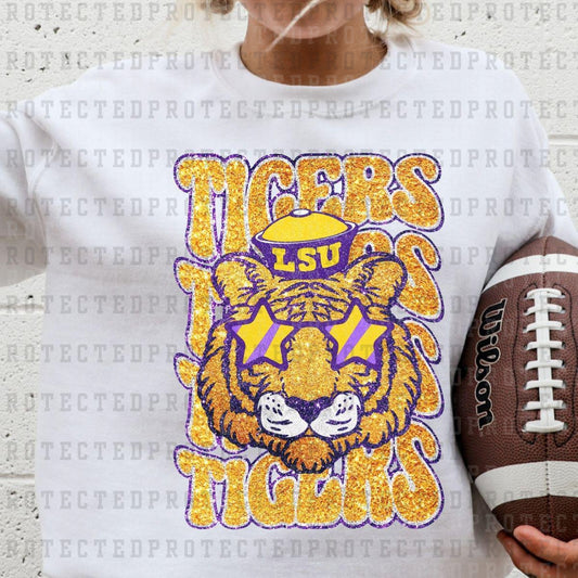 LOUISIANA STATE UNIVERSITY TIGERS SEQUIN - DTF TRANSFER