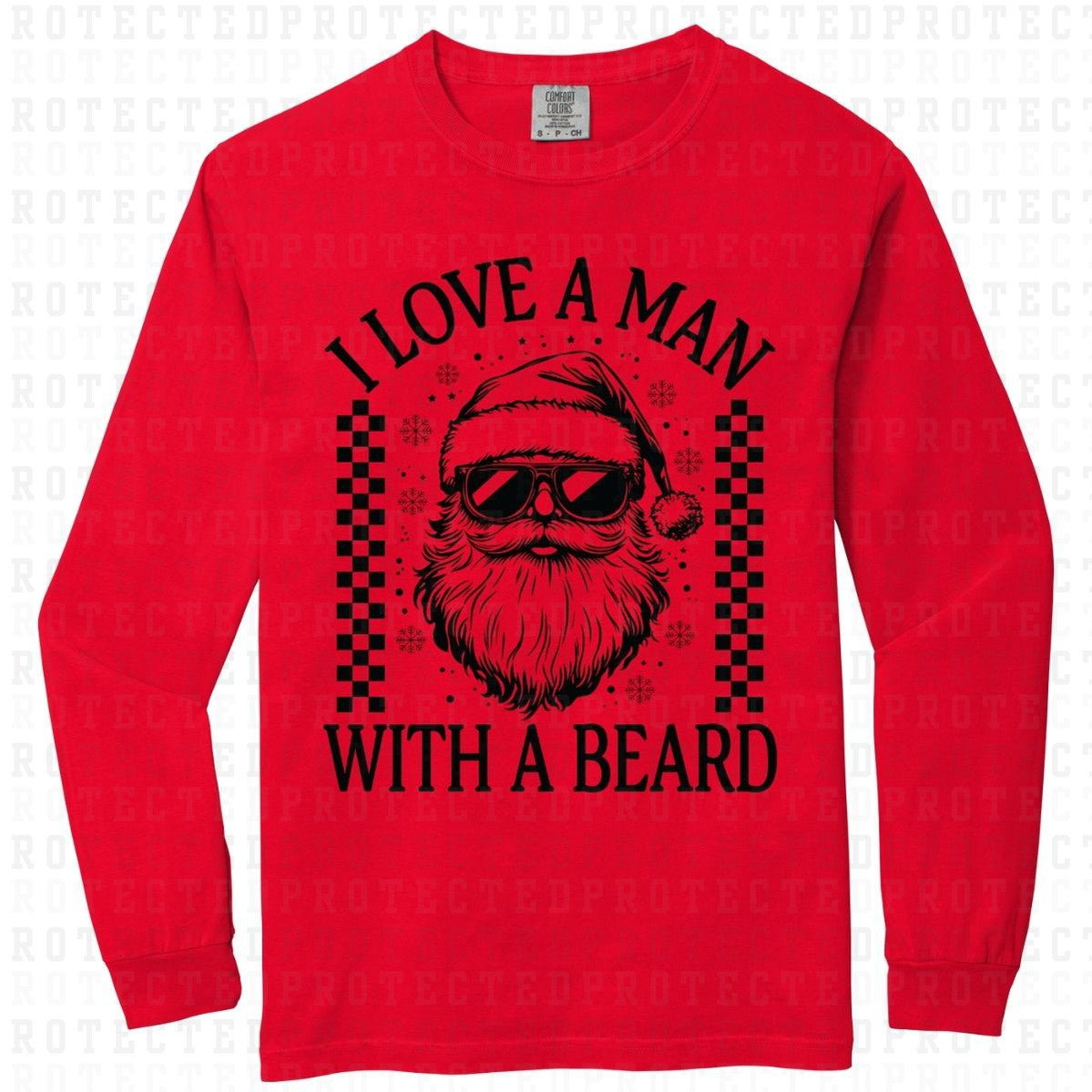 I LOVE A MAN WITH A BEARD *SINGLE COLOR* - DTF TRANSFER