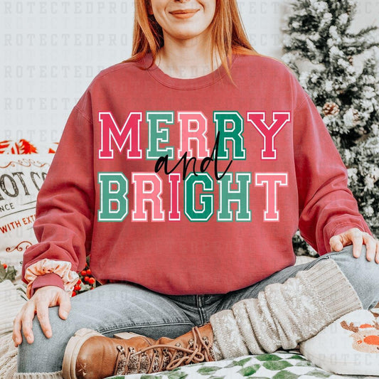 MERRY AND BRIGHT *BRIGHT COLORED* - DTF TRANSFER