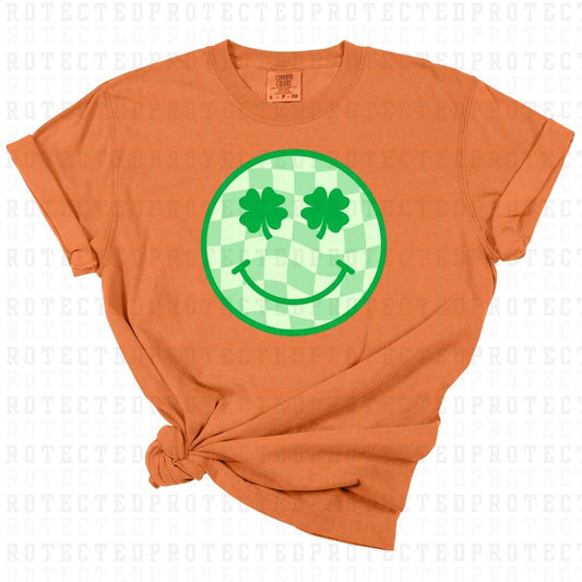 GREEN SHAMROCK EYE SMILEY - DTF TRANSFER