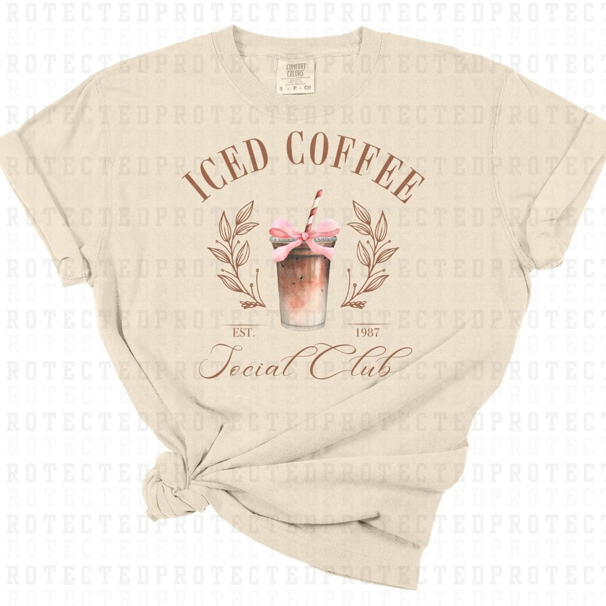 COQUETTE ICED COFFEE SOCIAL CLUB *BROWN TEXT* - DTF TRANSFER