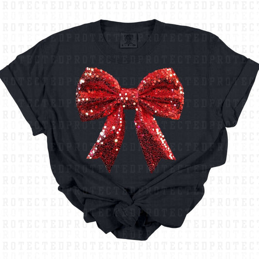 COQUETTE CHRISTMAS BOWS *FAUX SEQUIN* - DTF TRANSFER