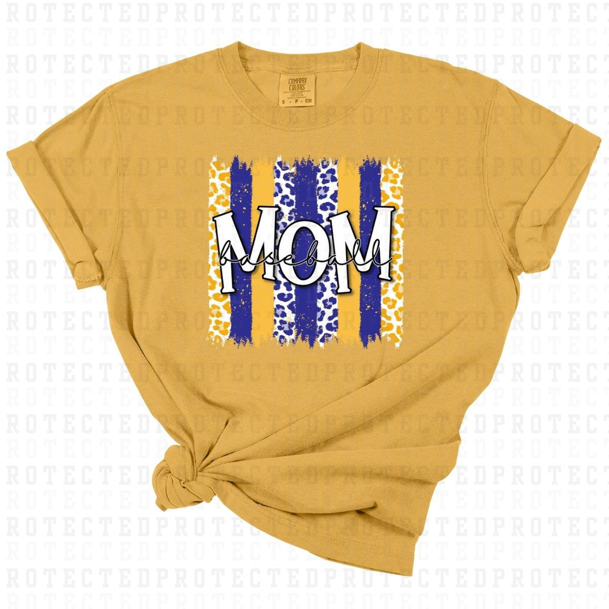 BASEBALL MOM *BLUE & GOLD* - DTF TRANSFER