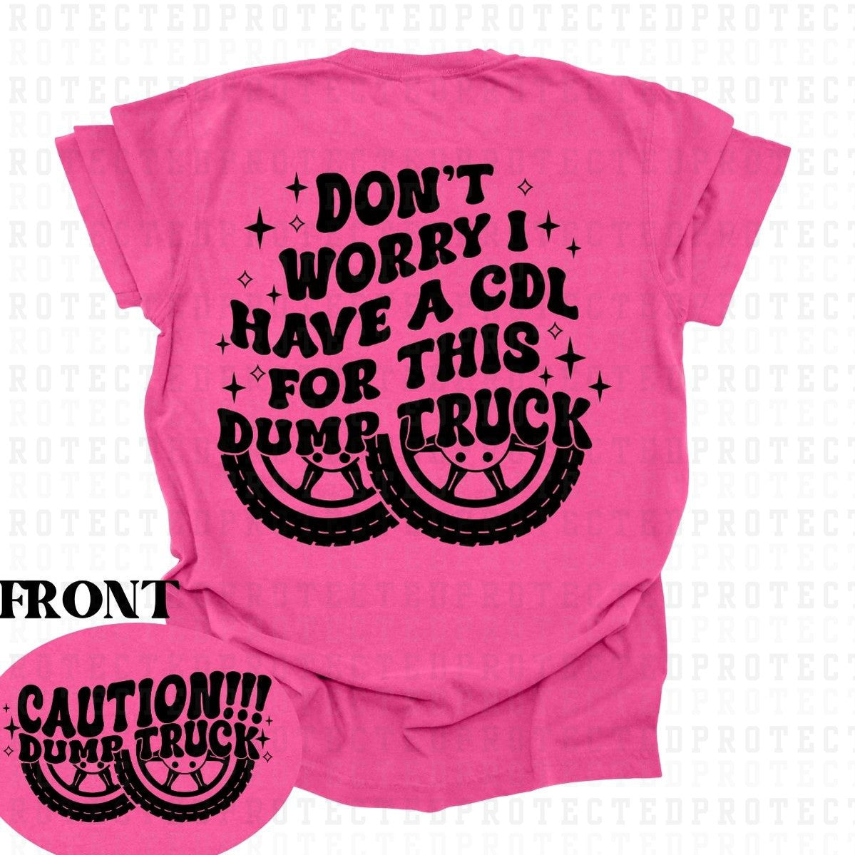 DUMP TRUCK *SINGLE COLOR*(POCKET/BACK) - DTF TRANSFER