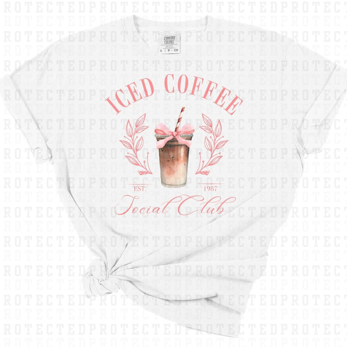 COQUETTE ICED COFFEE SOCIAL CLUB *PINK TEXT* - DTF TRANSFER