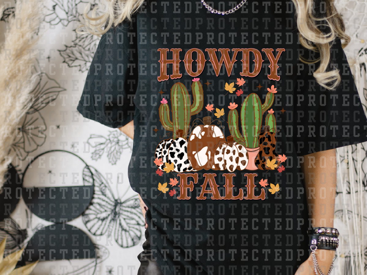 HOWDY FALL - CACTUS - COW PRINT PUMPKINS - DTF TRANSFERS