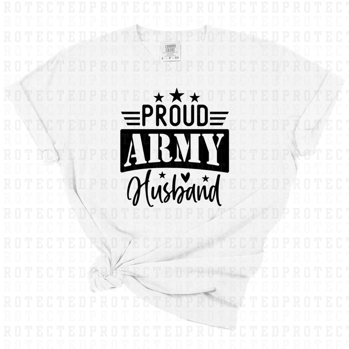 PROUD ARMY HUSBAND *SINGLE COLOR* - DTF TRANSFER