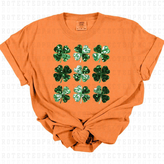 FOUR LEAF CLOVERS *FAUX SEQUIN* - DTF TRANSFER