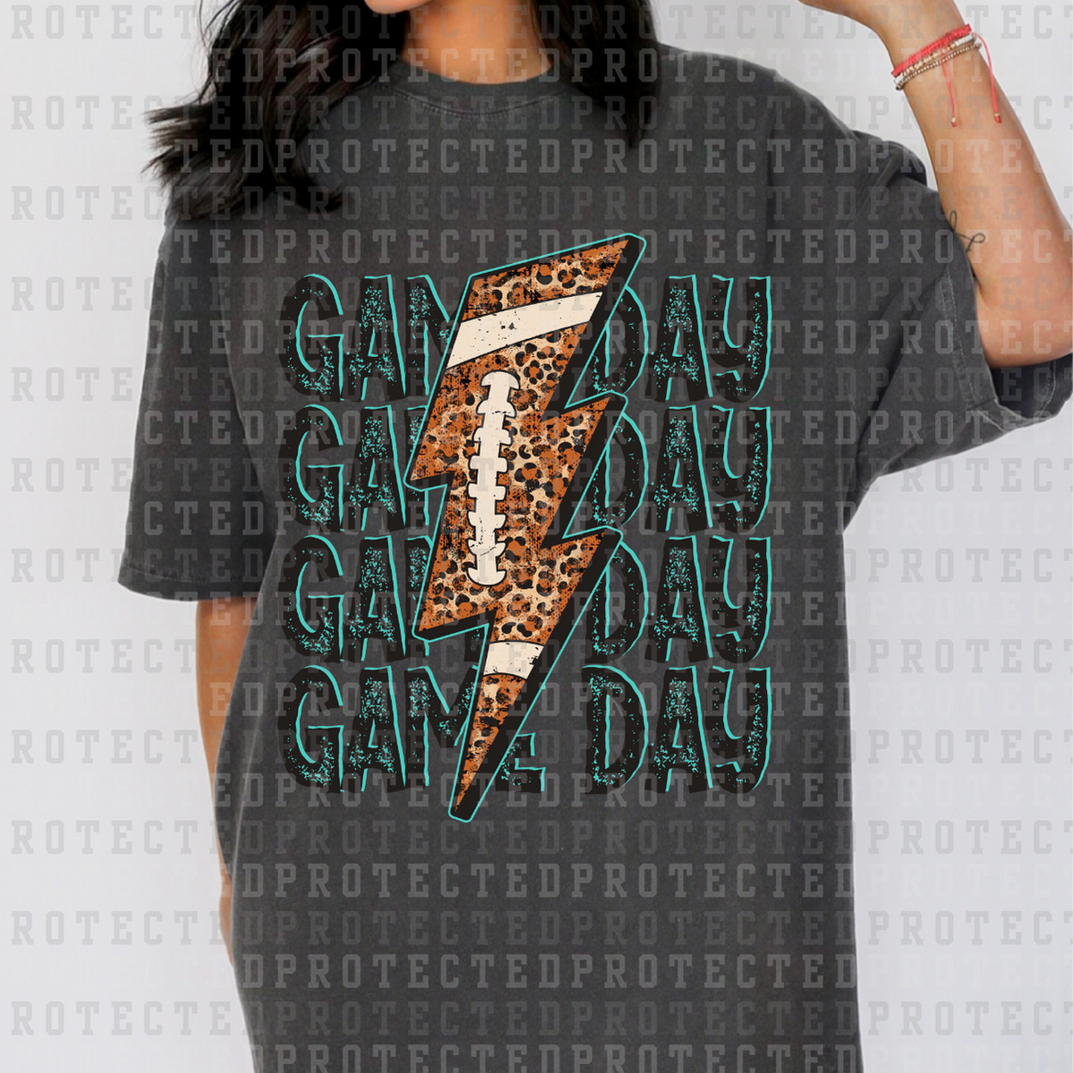 GAMEDAY 4x LIGHTENING BOLT *TEAL* - DTF TRANSFER