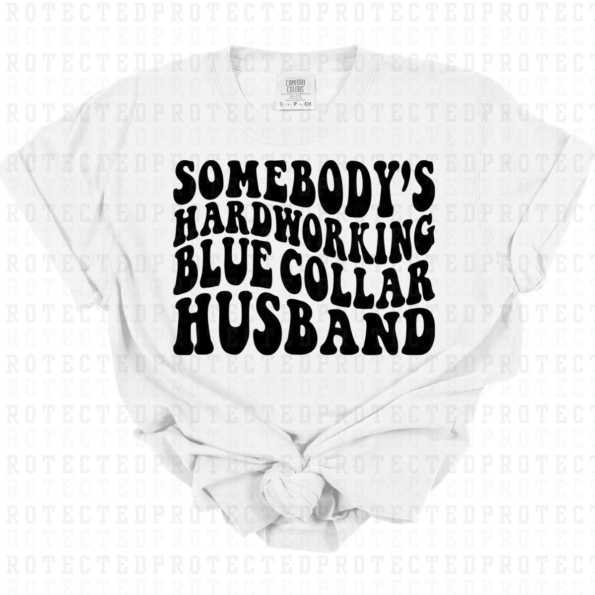 BLUE COLLAR HUSBAND *SINGLE COLOR* - DTF TRANSFER