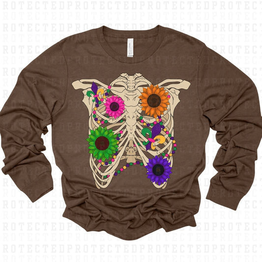 MARDI GRAS FLORAL SKELETON - DTF TRANSFER