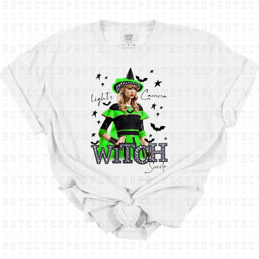 LIGHTS CAMERA WITCH *FAUX RHINESTONES/T.SWIFT* - DTF TRANSFER