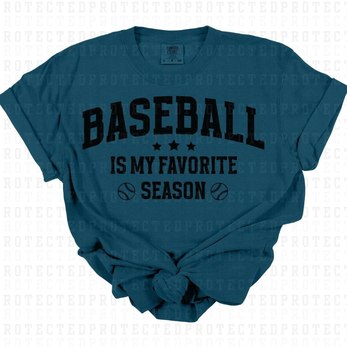 BASEBALL IS MY FAVORITE SEASON *BLACK - SINGLE COLOR* - DTF TRANSFER