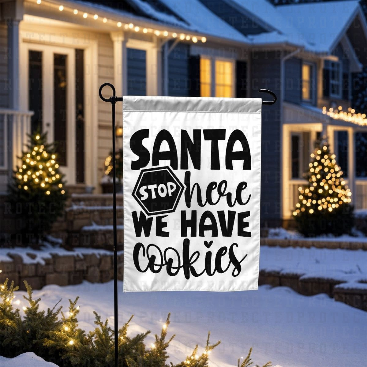 SANTA STOP HERE WE HAVE COOKIES *SINGLE COLOR* - DTF TRANSFER