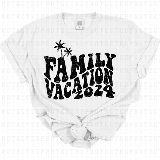 FAMILY VACATION 2024 *W/GRUNGE - SINGLE COLOR* - DTF TRANSFER