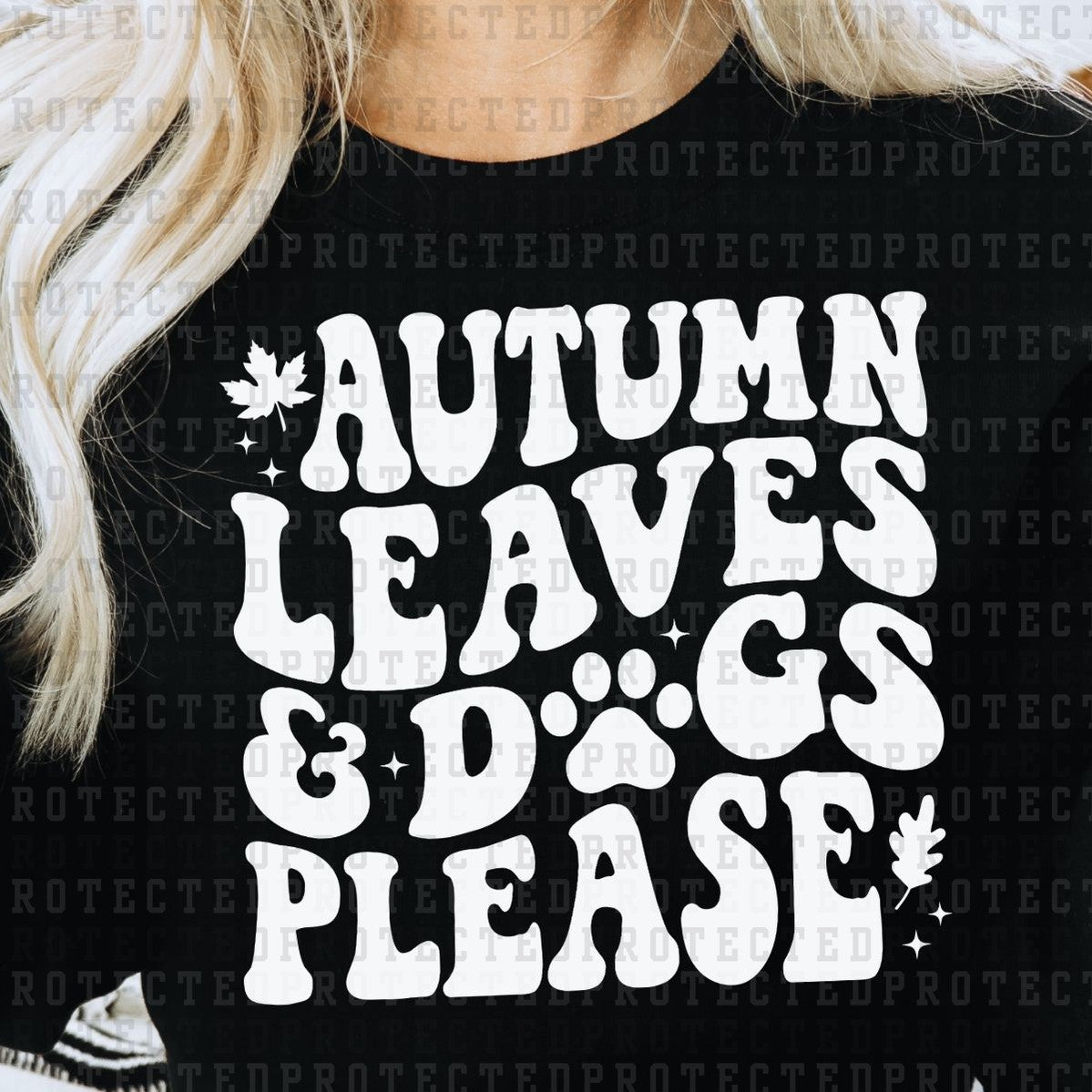 AUTUMN LEAVES AND DOGS PLEASE *SINGLE COLOR* - DTF TRANSFER