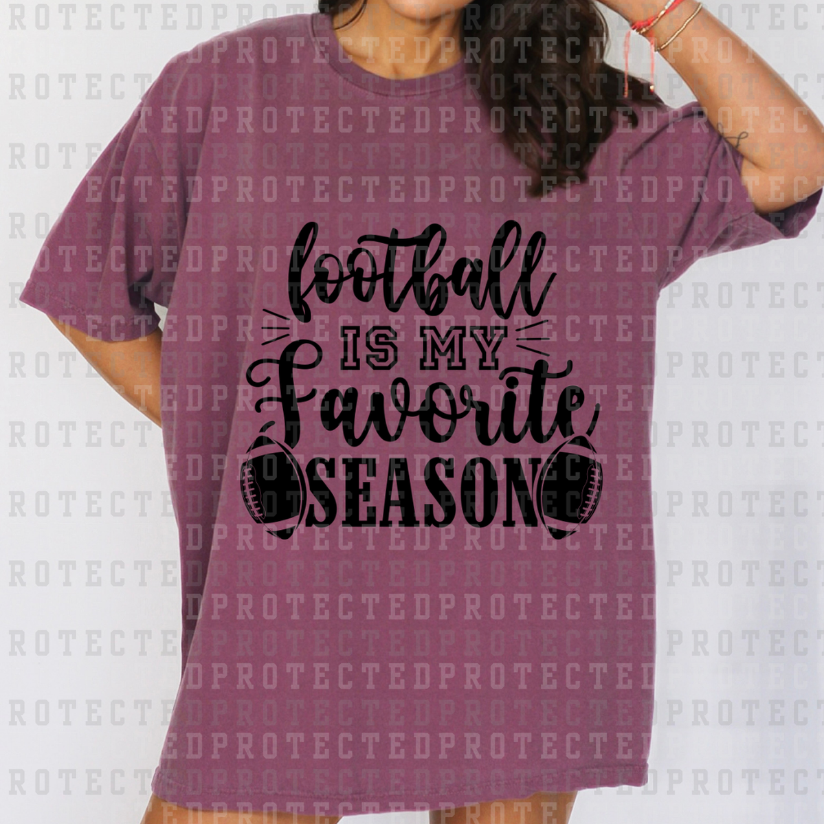 FOOTBALL IS MY FAVORITE SEASON *SINGLE COLOR* - DTF TRANSFER