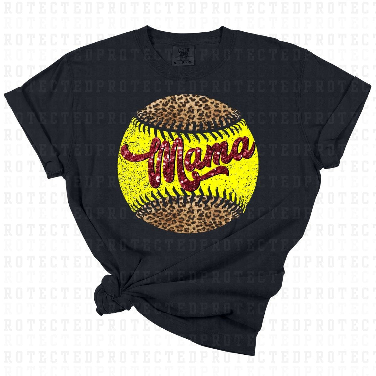 MAMA SOFTBALL *W/ FAUX SEQUIN* - DTF TRANSFER