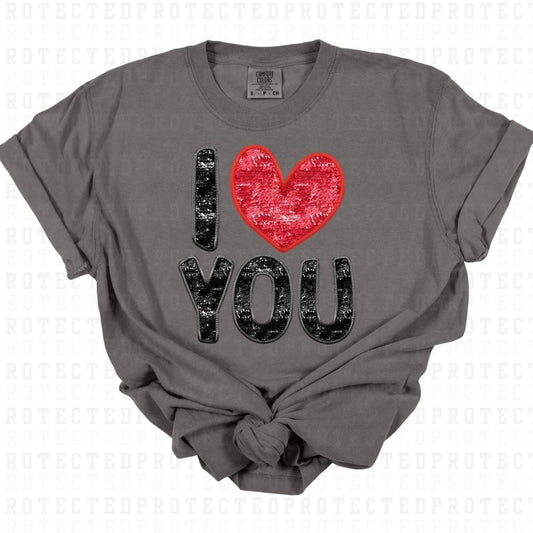 I HEART YOU *FAUX SEQUIN* - DTF TRANSFER