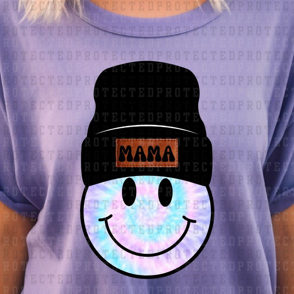 MAMA BEANIE SMILEY TIE DYE *21* - DTF TRANSFER