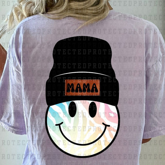 COLORFUL ANIMAL PRINT MAMA SMILEY BEANIE - DTF TRANSFER