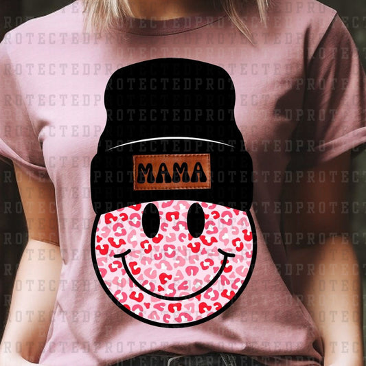 MAMA BEANIE SMILEY ANIMAL PRINT *16* - DTF TRANSFER