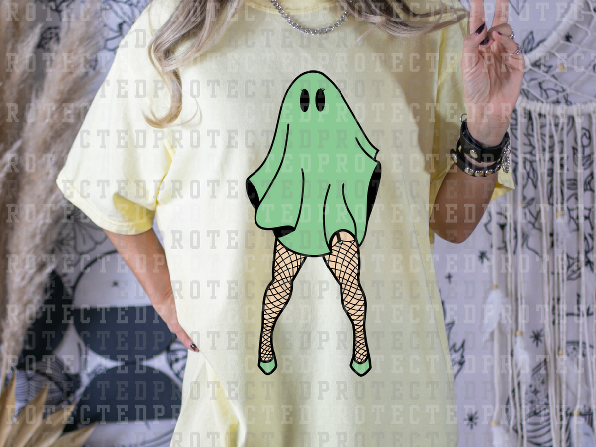 GREEN GHOST W/ FISHNETS - DTF TRANSFERS