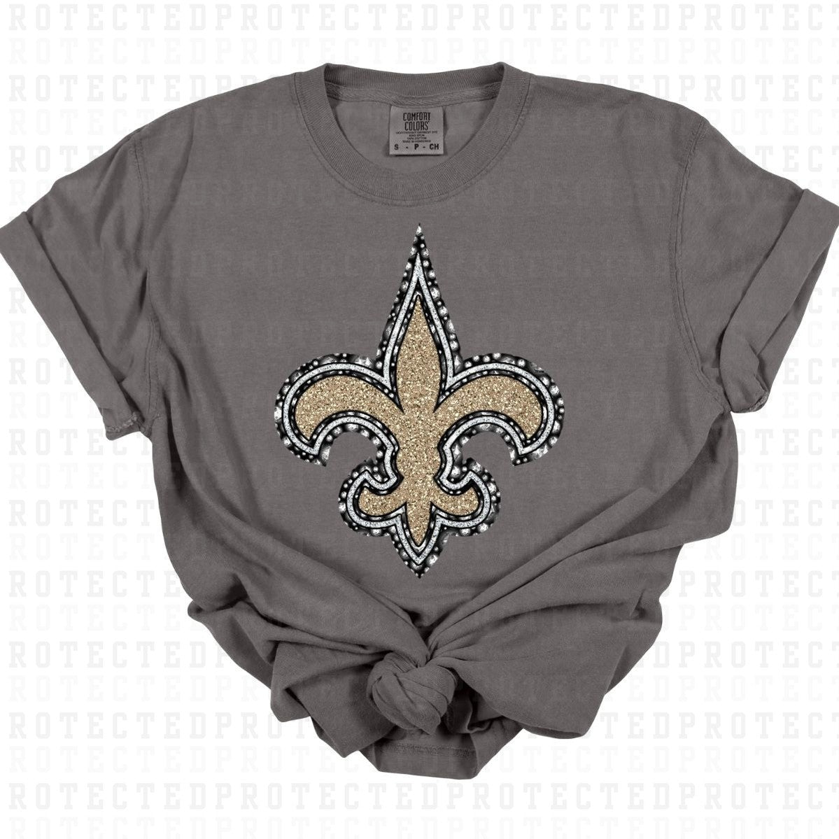 SAINTS *FAUX RHINESTONES/FAUX SEQUIN* - DTF TRANSFER