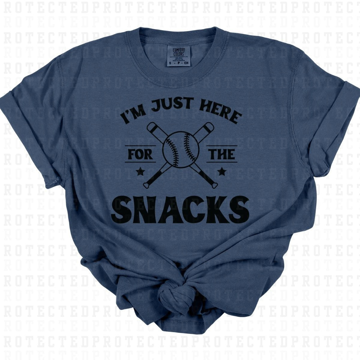 IM JUST HERE FOR THE SNACKS *BLACK - SINGLE COLOR* - DTF TRANSFER