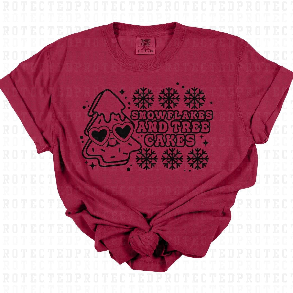 SNOWFLAKES AND TREE CAKES *SINGLE COLOR* - DTF TRANSFER