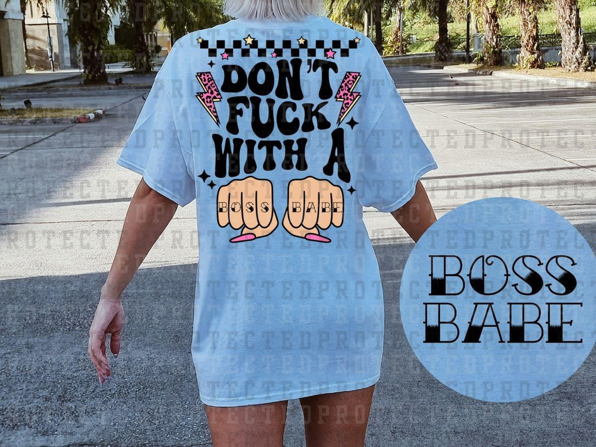 DON'T FUCK WITH A BOSS BABE (POCKET/BACK) - DTF TRANSFER